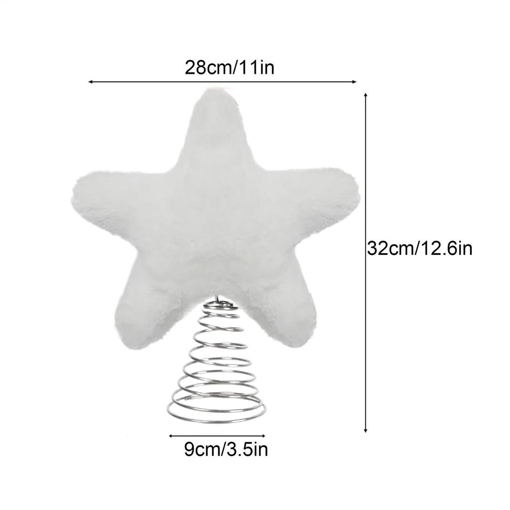 Plüschstern Weihnachtsbaumspitze Dekoration Niedlicher Glitzerstern Baumspitze Dekoration Für Innen Außen Kaminsims Regal Schreibtisch Tisch
