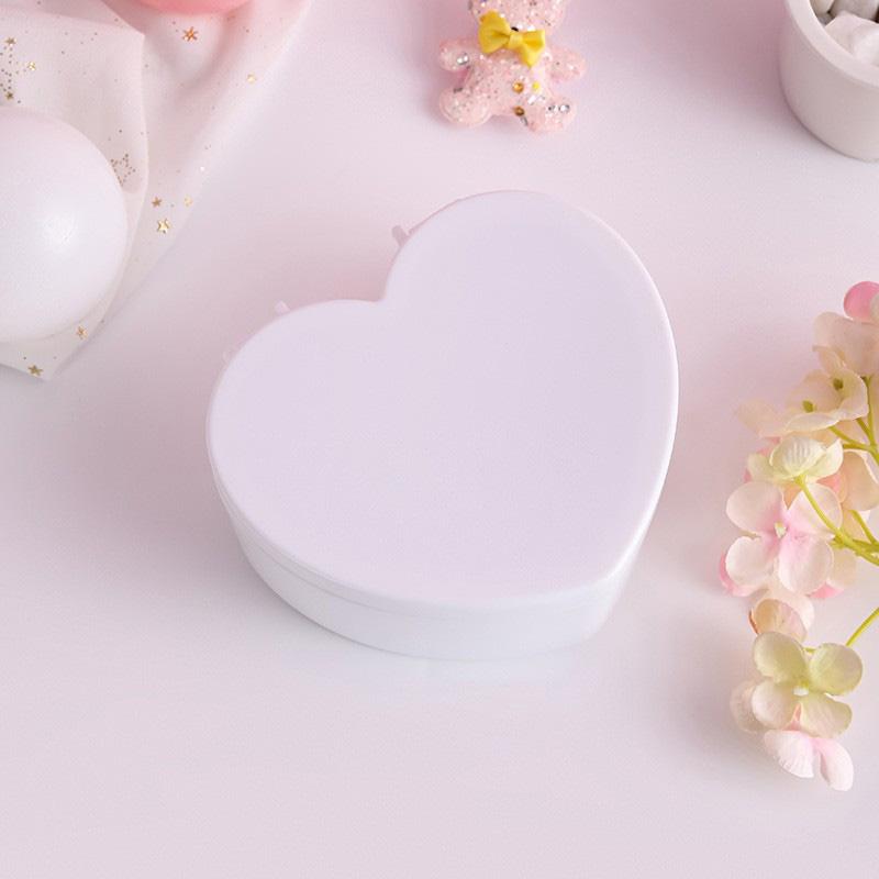 1Pcs heart-shaped jewelry box with makeup mirror, jewelry display box, pendant necklace box, can hold earrings, rings, bracelets