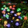 20 Leds Solar Cherry Blossom Lotus Lights Garden Light Outdoor Lawn Lights Patio Decoration Garden Aisle Ambient Landscape Light