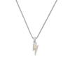 Luxury Titanium Lightning Necklace - Hip-Hop Style with Non-Fading Diamond Pendant for Men and Women