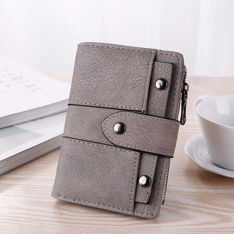 Women's 2022 Short Retro Frosted Rivet Wallet - Korean Style Trendy Multi-functional Student Coin Purse