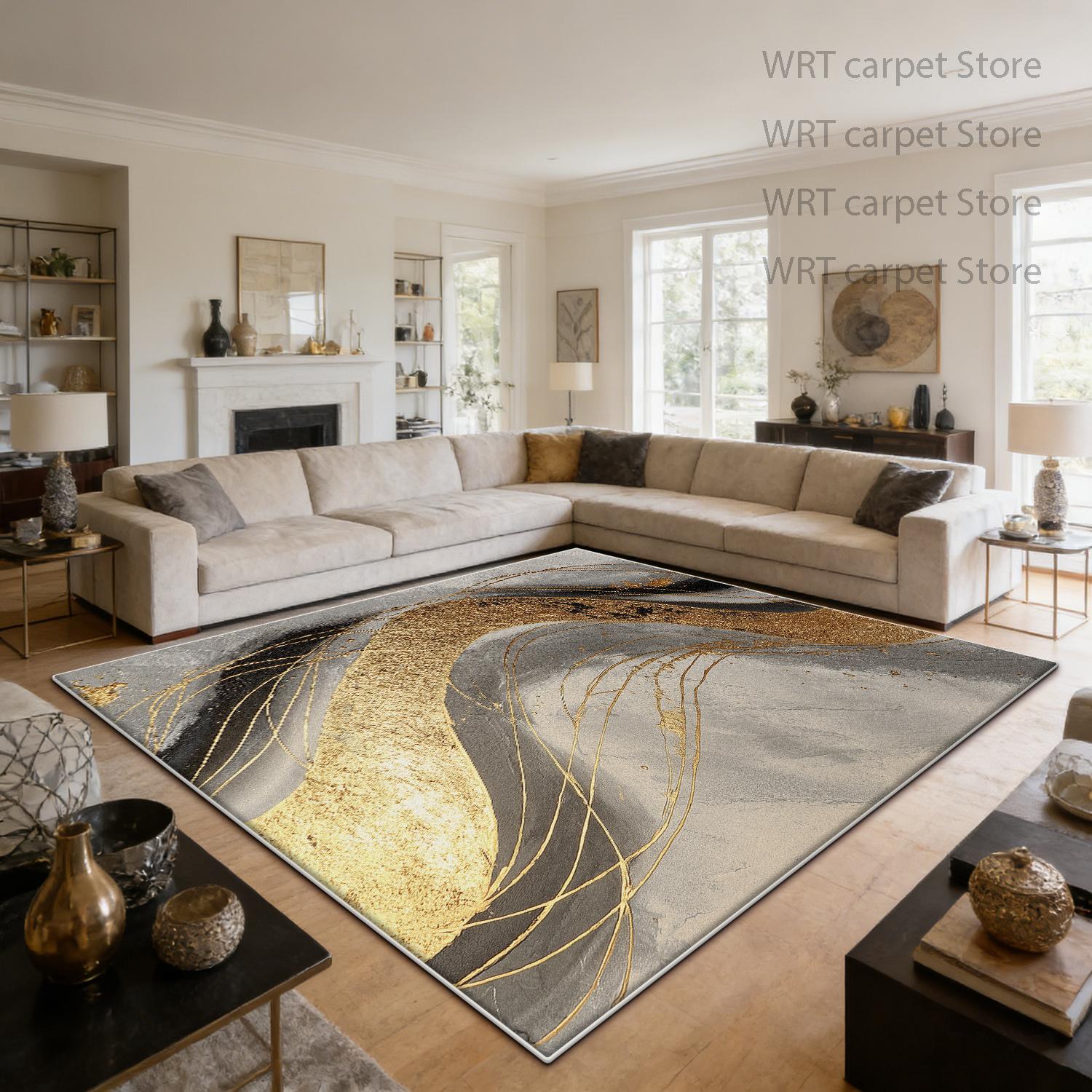 

Nordic Light Luxury Decoration Large Carpet Marble Style Living Room Non-slip Washable Rug 200x300 Lounge Sofa Tables Floor Mat 60x90cm