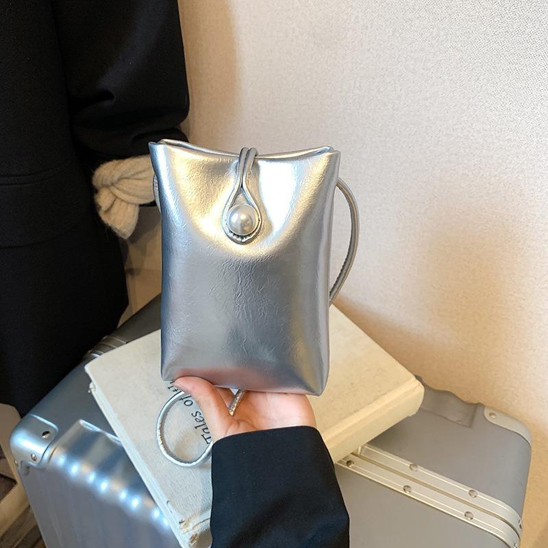 

Bag women s new summer versatile simple mini messenger bag trendy small bag mobile phone bag серебряный