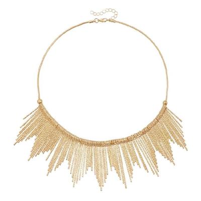Layering Fringe Collar Necklace Metallic Alloy Adjustable Neckchain For Women Party Outing Elegant Stylish Jewelry