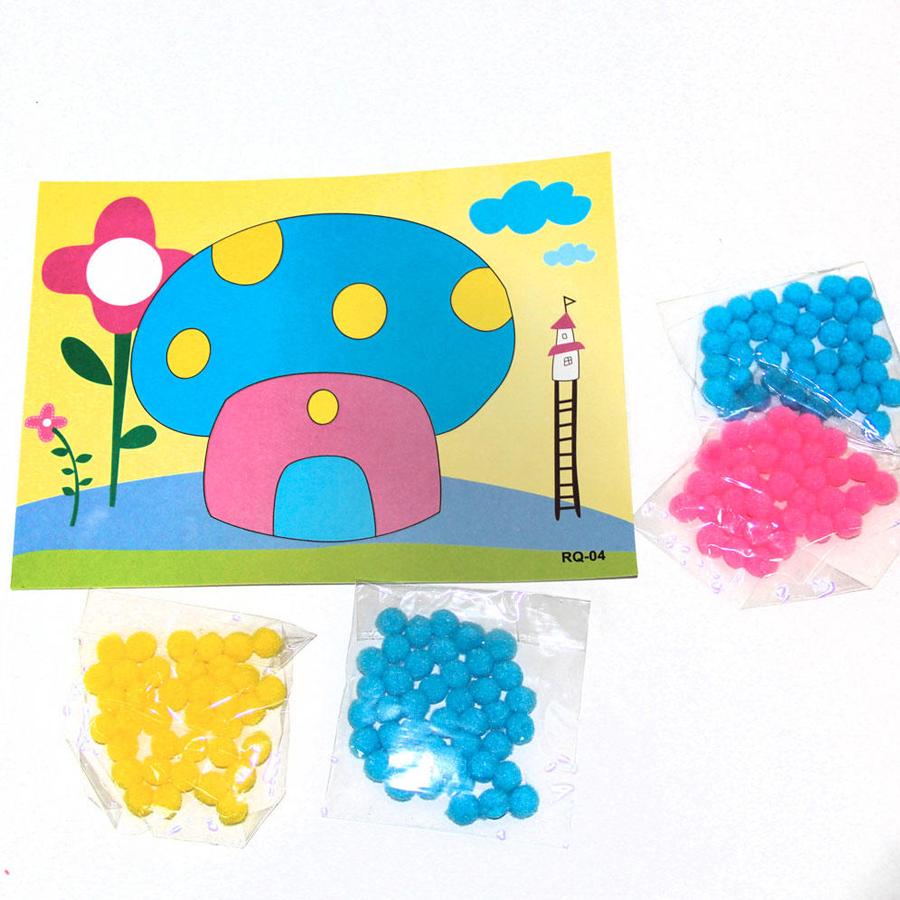 2/4pcs Plush Ball Paintings Felt DIY Handicraft Art Entertainment Supplies for Party Game Home Decor Creative Birthday Gift XJM