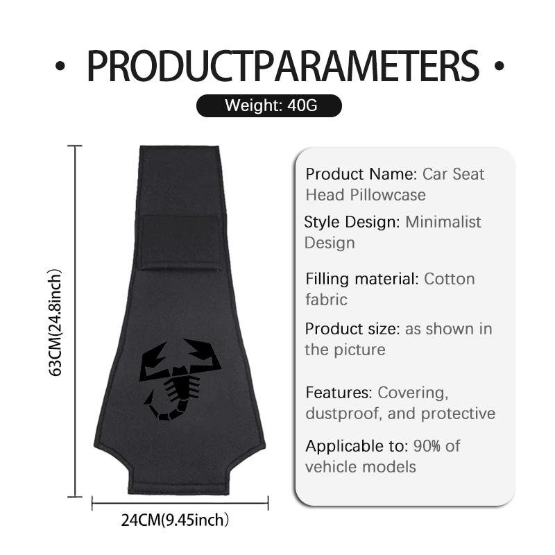 For Abarth Car Logo Seat Headrest Cover Suede Perforated Pillowcase Pad 500 FR FIAT Linea Panda DobloAlbea Astra Bravo