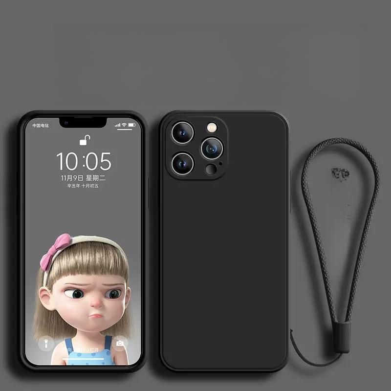 Applicable To Apple 16 Straight Edge Phone Case Full-inclusive IPhone 15 ProMax Soft Silicone 14 Matte Anti-fall Protection Case