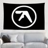 1ks Aphex Twin Minimalistická tapiserie 2D Polyester Nástěnná dekorace do ložnice Obývací pokoj Černá Bílá Estetická dekorace Jedinečná G