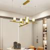 Nordic Minimalist Glass Chandelier with Milk White Shade for Dining Table