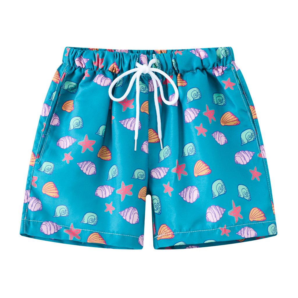 Sommer Kinder Cartoon-Print Badeshorts - Elastischer Bund Strand- & Sportbadehosen