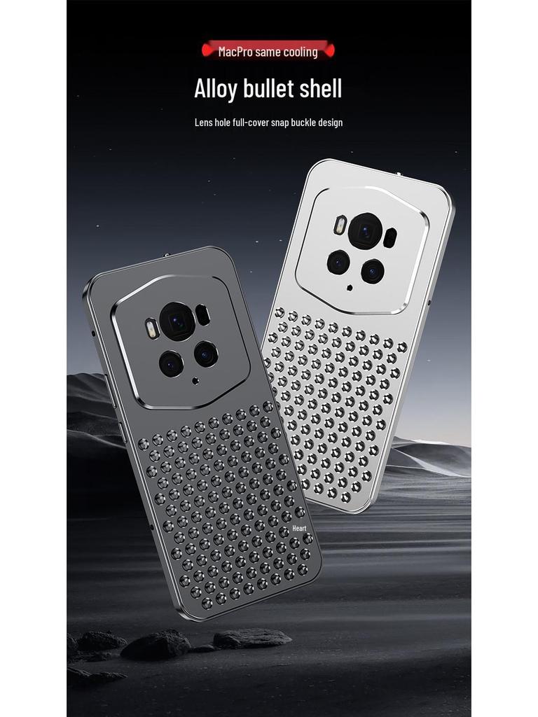 Honor Magic6 Pro Porsche Aluminum Alloy Case with Heat Dissipation & Metal Snap Button