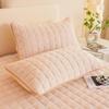 Soft Padded Winter Coral Fleece Mattress Pad with Plush Velvet Quilted Cover