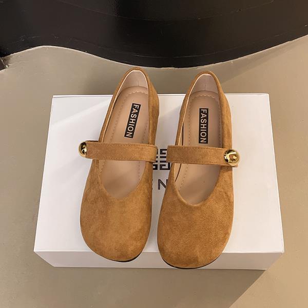 Fashion Shoes Woman Flats Shallow Mouth Soft Dress Golden Summer Retro Spring Mary Janes Summer Shoes Ladies Soft Female Footwear Shallo