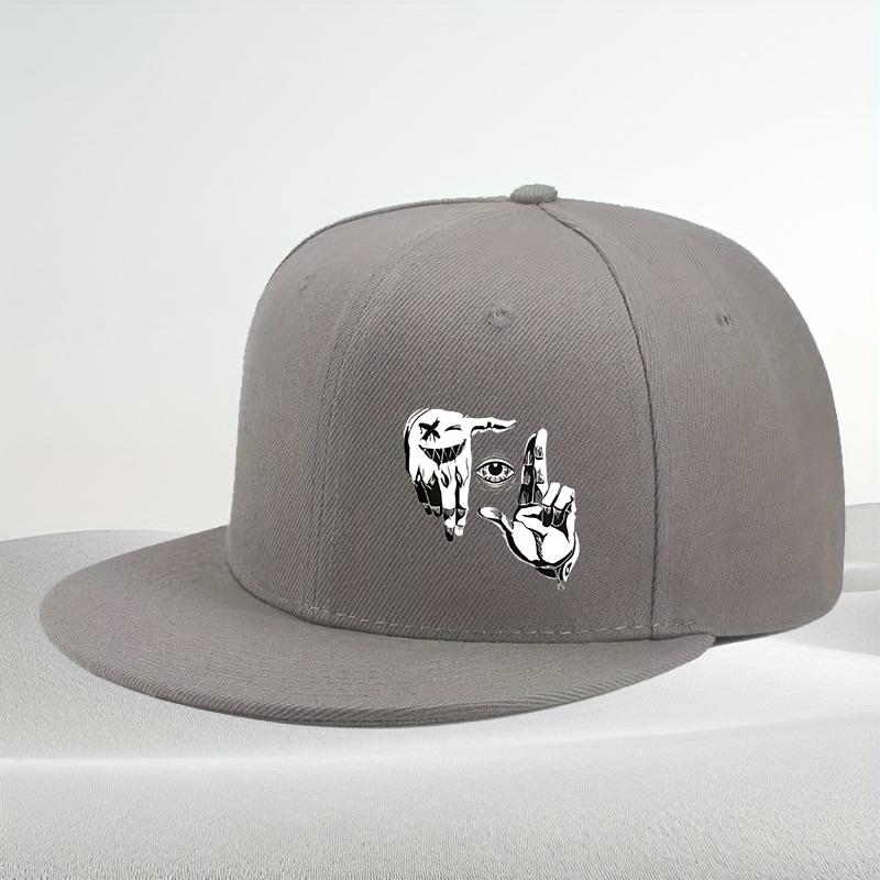 Fashionable Street Style Cool Open Hands Eyes Pattern Printed Baseball Cap Flat Brim Hat