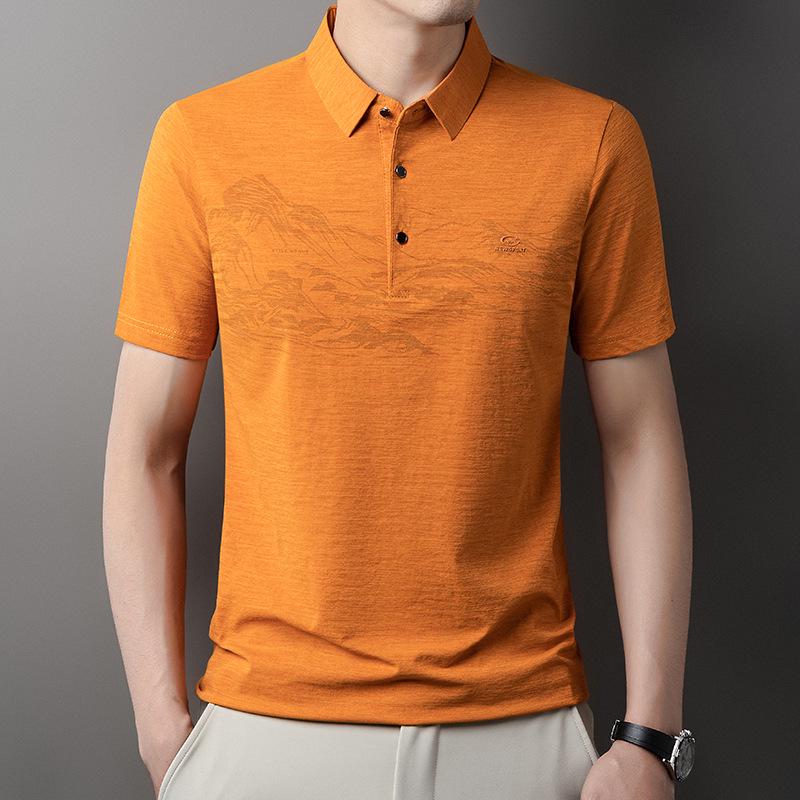 Men s Summer 2025 Breathable Casual Polo Shirt - Short Sleeve, Versatile, and Loose Fit for Middle-aged XL (130-150 lbs)
