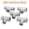 DN6/DN8/DN15/DN25 male+male+Female Threaded 3 Way Tee T Pipe Fitting 1/4" 1/2" 3/4" 1" 1-1/4" BSP Threaded 304 Stainless Steel