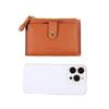 Ultradünne Damenledergeldbörse mit Kartenfächern und Reißverschluss – Große Kapazität, einfarbiges Design