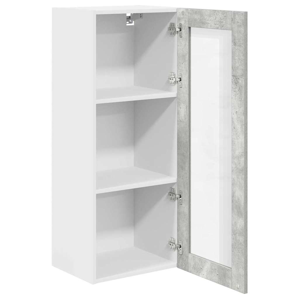 Hanging Cabinet with Door Concrete Grey 40 X 31 X 100 Cm Engineered Wood