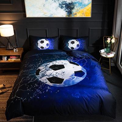 3D-Bettbezug-Bettwäscheset mit Sportmotiv: Fußball- & Basketball-Design, 3 oder 4 Teile
