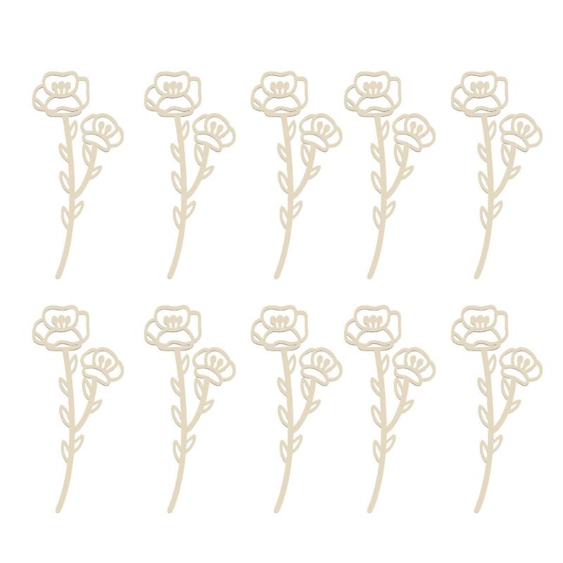 Wooden Wildflower Decors,Wood Flower Cutout for DIY Crafts,Wall Decors Hanging Florals Sculpture Wildflower Stems