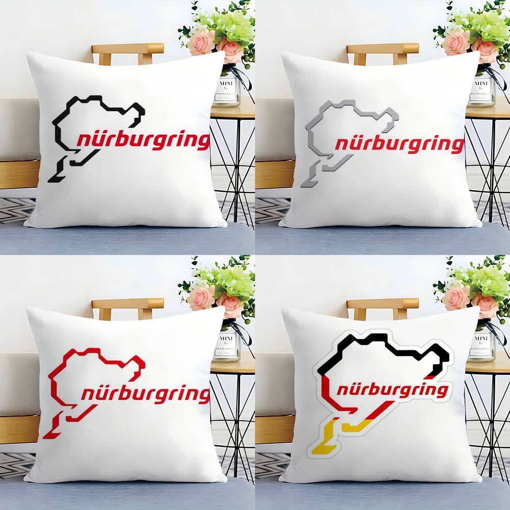 Nurburgring Sport Car Pillow Case Plush Fabric Soft Double Sided Print Sofa Cushion Cover Throw Pillow Covers