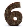 Wooden Number 6, 7 cm