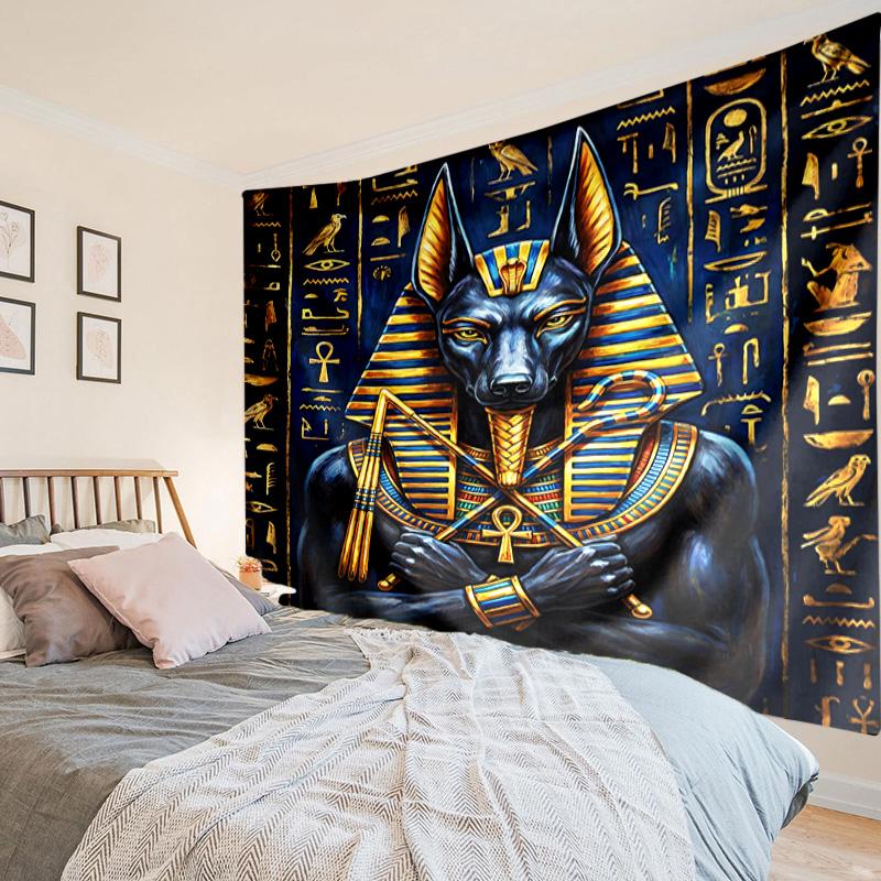 Ancient Egyptian Pharaoh Tapestry, Unique Design Tapestry, Wall Decor for Bedroom,Livingroom, Playroom,Heartwarming Fan Holiday Gifts