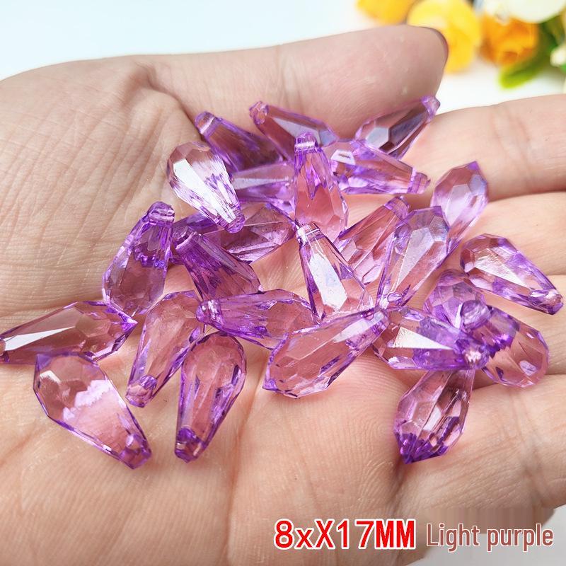 DIY Crystal Pillar Lampshade Beaded Curtain Accessories: 9x17MM Water Drop Transparent Acrylic Pendants