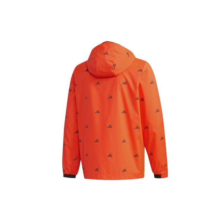 Adidas Windproof Training Sports Casual Jacket Men Outerwear Red Fluorescent FM9421