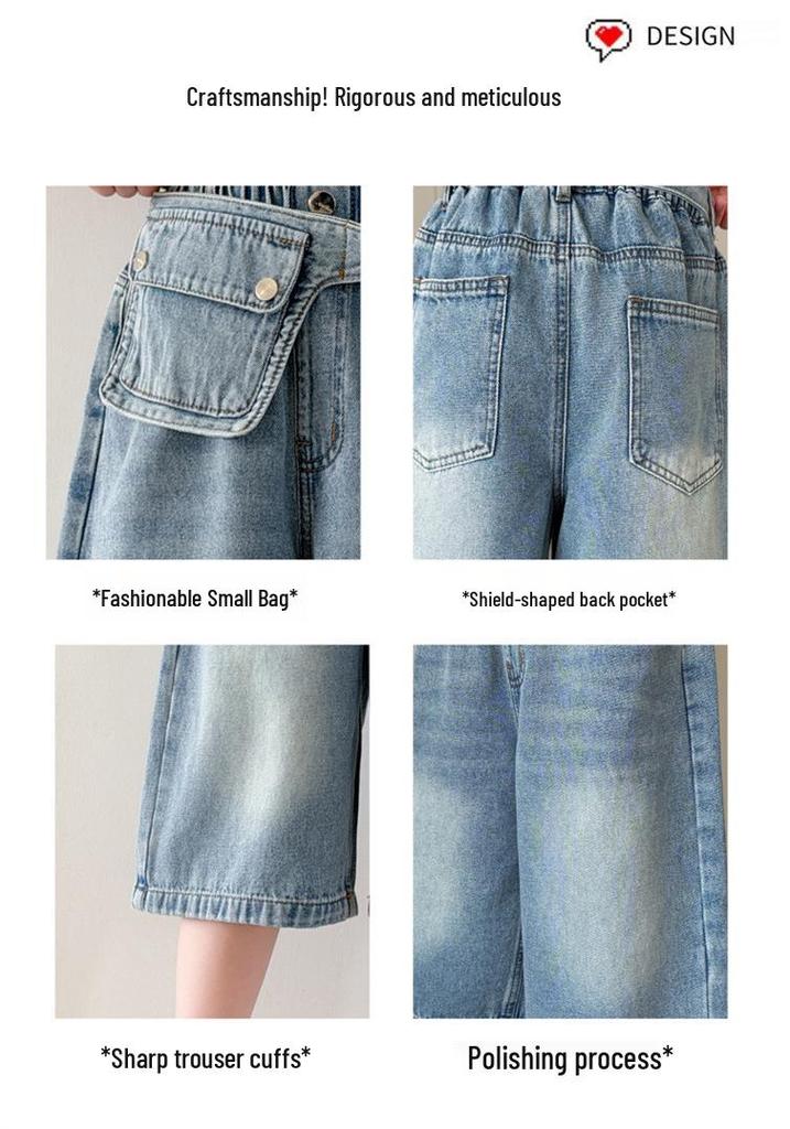 2026 Stilvolle Jeans-Shorts für Mädchen, Sommer, mittellang