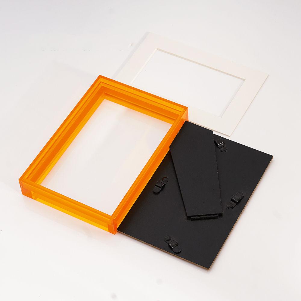 Acrylic Neon Picture Frame Desk Bright Full Colored Decorative Photo Frame for Home Office Bedroom Tabletop Gallery Display