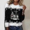 2025 Herbst & Winter Damen Neues Lässiges Rundhals Langarm Oberteil 3D Weihnachtsmuster Ideales Halloween Weihnachtsgeschenk