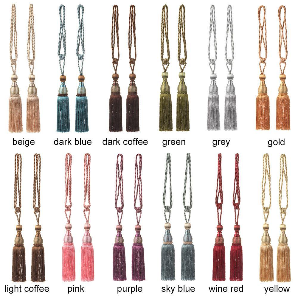 1 Pair Home Decor Large Modern Tassel Curtain Rope Holder Strap Tie Backs Braided Tiebacks