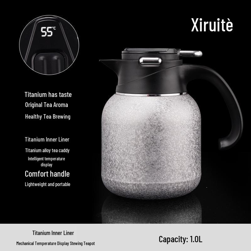 

Titanium-Plated Thermos Flask Set with Acid & Alkali Resistant Stewing Teapot and Cup 1000ml