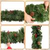 Christmas LED Rattan Garland Decorative Green Christmas Garland Artificial Xmas Tree Rattan Banner Decoration Wreath Ornaments