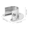Black Stainless Steel Flange Seat for Closet Rods Heavy Duty Wall Mount Pole Socket Round Tube Holder Organizing Closet Storage