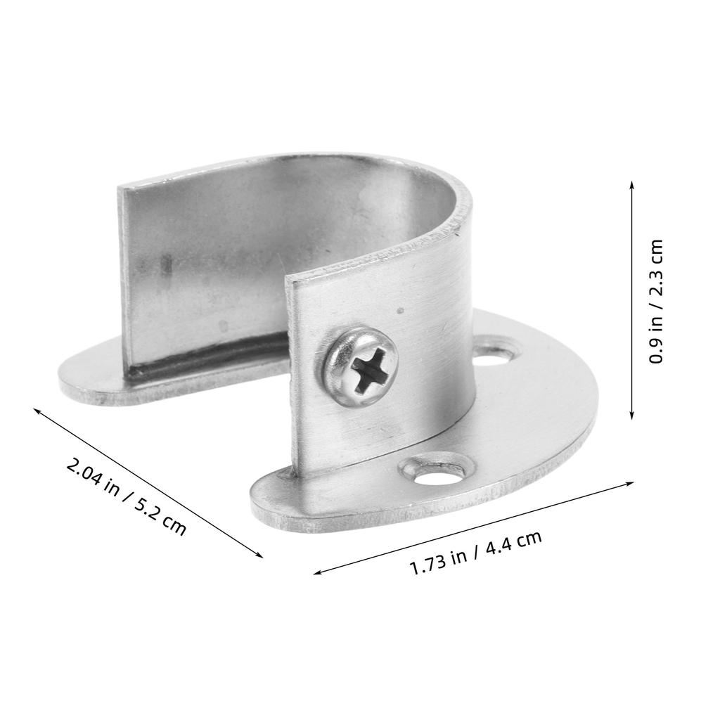Black Stainless Steel Flange Seat for Closet Rods Heavy Duty Wall Mount Pole Socket Round Tube Holder Organizing Closet Storage