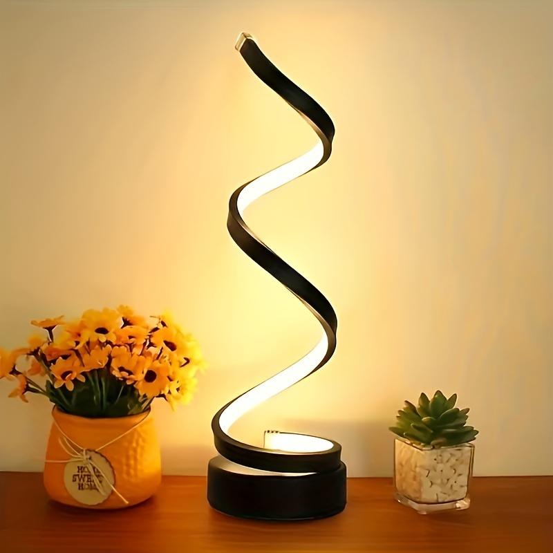 2/1pcs Vintage-Inspired Creative Desk Lamp - Spiral Adjustable Arm, Soft Warm Light, Multifunction,Space-Saving Design for Bedroom, Study,Living Room