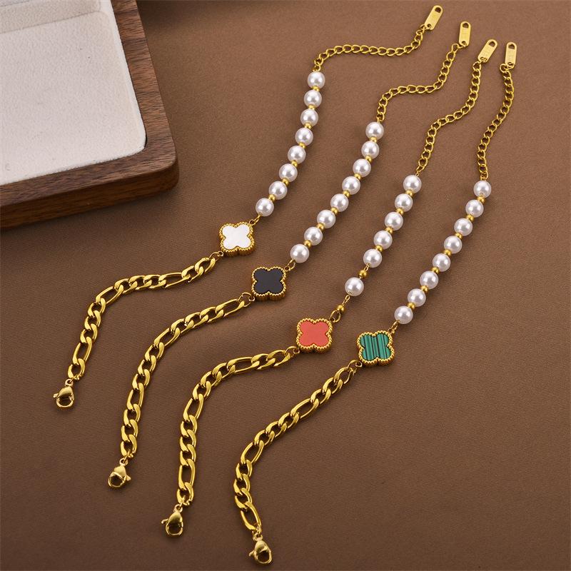 Vintage 4-Leaf Clover Necklace - Four Leaf Clover Charm Unisex Luck Jewelry