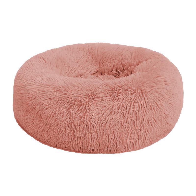 Plush Round Pet Bed - Removable & Washable Cushion for Cats & Dogs - Cozy Winter Mat
