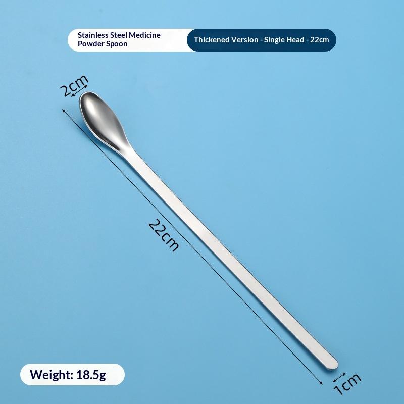 Stainless Steel Medicinal Spoon Ladle Double-ended Experiment Pharmacy Lab Use Reagents Sample Spatula Weighing Spoon