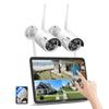 Hiseeu Wireless Security Cameras, 8 Megapixels, Touchscreen, Two-Way Audio, 10.1-inch LCD Monitor, Integrated NVR, 4K, 8 Megapixel Wireless Camera Set