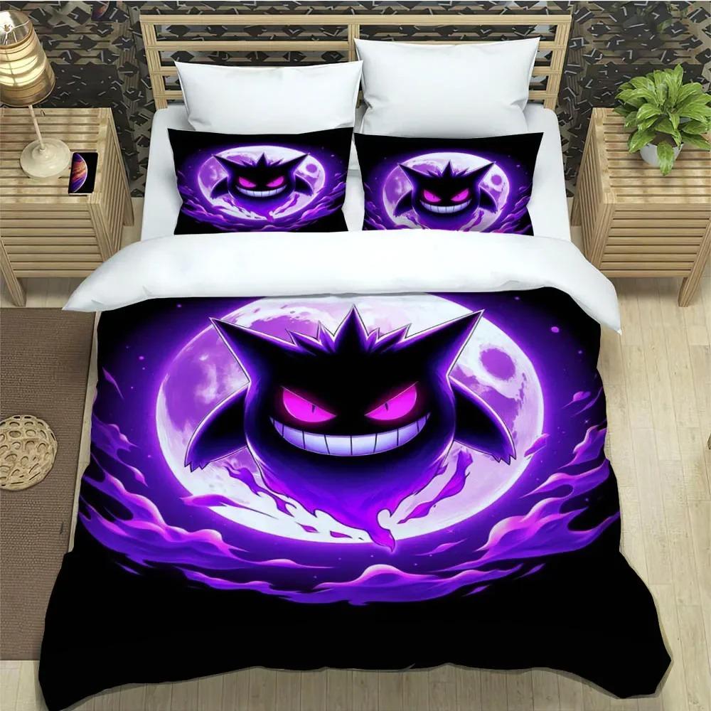 Cartoon Gengar Print Bedding Set Duvet Cover Comforter Bed Youth Kids Girl Boys Luxury Birthday Gift