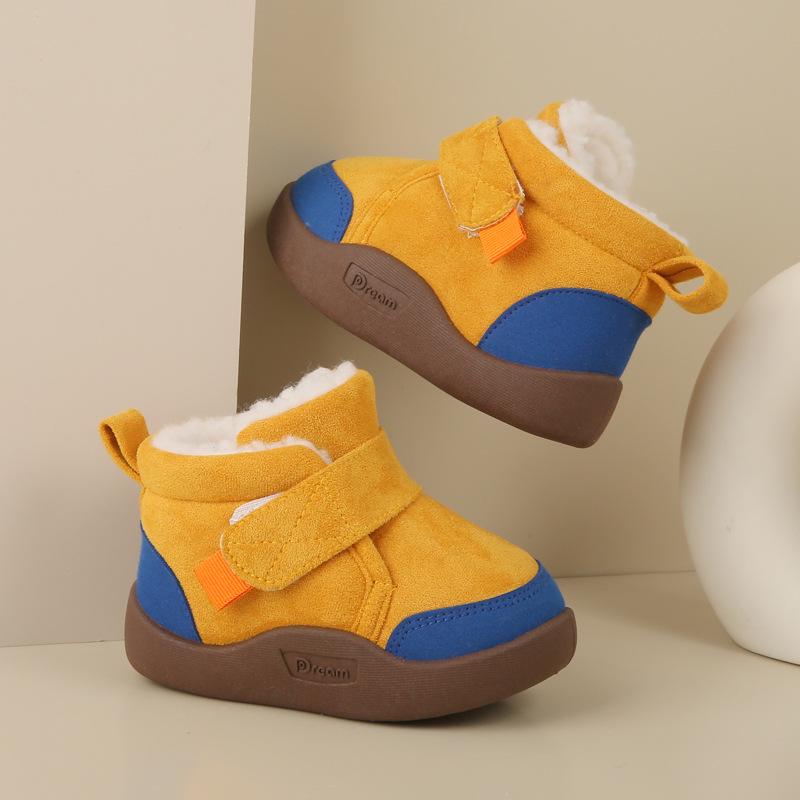 Velvet-Lined Winter Snow Boots for Infants, Soft Sole Non-Slip Shoes for Ages 1-4