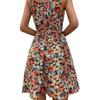 2026 Summer Floral Strappy Sleeveless Dress for Women: New Fashion with Elastic Waist.