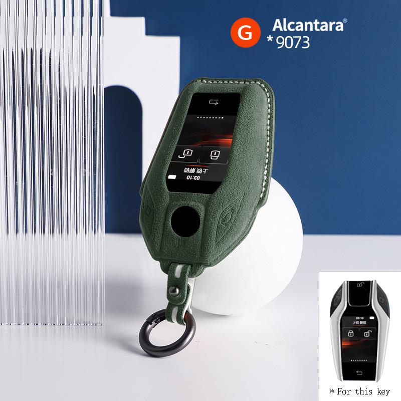 Alcantara For Bmw 1 3 5 7 Series X1 X3 X5 X6 X7 F30 G20 F34 F31 G30 G01 F15 G05 I3 Car Key Case Remote Suede Keychain Cover