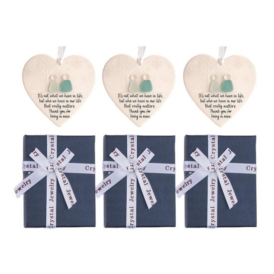 Heart-Shaped Sea Glass Friendship Decor Heart Keepsake Christmas Ornament for Xmas Tree Hanging Sea Glass Art for Best Friends