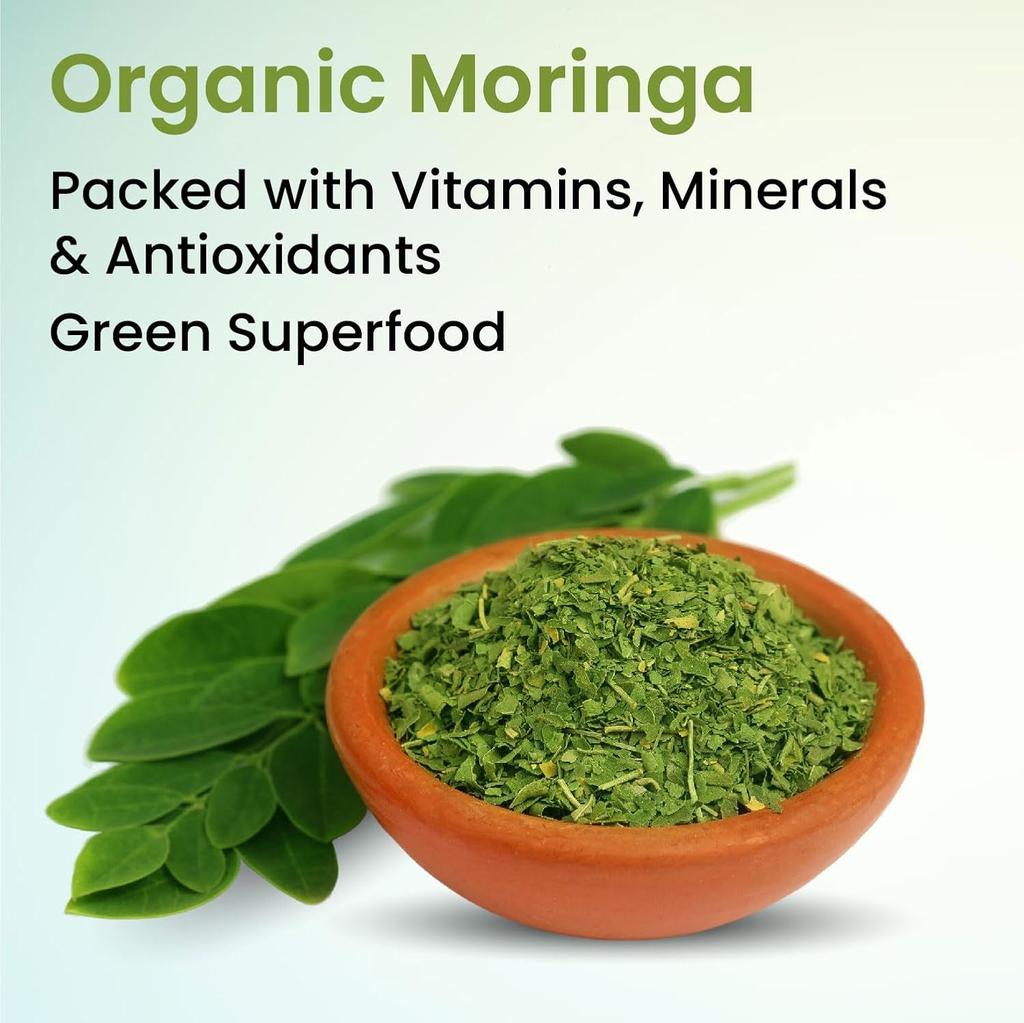 Vlados Himalayan Organics Bio-Moringa-Tabletten 1200 mg Extrakt 60 Stück für Energie Immunität Verdauung