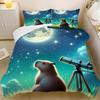 Cute cartoon dolphin bed sheets and down duvet covers, children's duvet covers, adult room decorations, ultra-fine fiber soft be