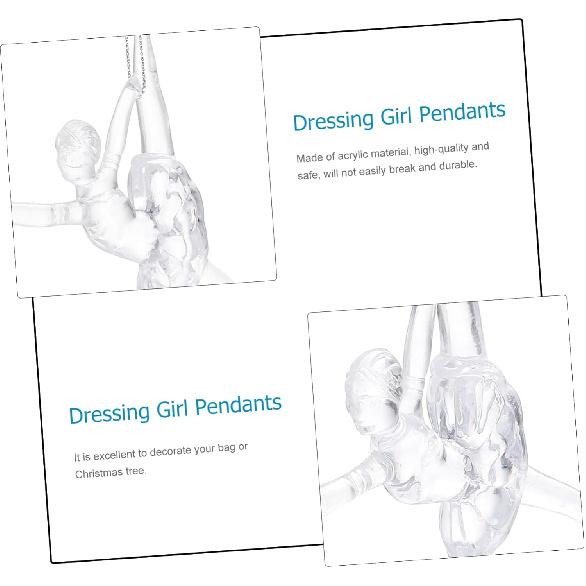 ARTIBETTER 2pcs Christmas Ornaments Acrylic Hanging Ornaments Xmas Hanging Pendant Christmas Tags Plush Ballet Necklace Dolls for Girls Acrylic Skirt